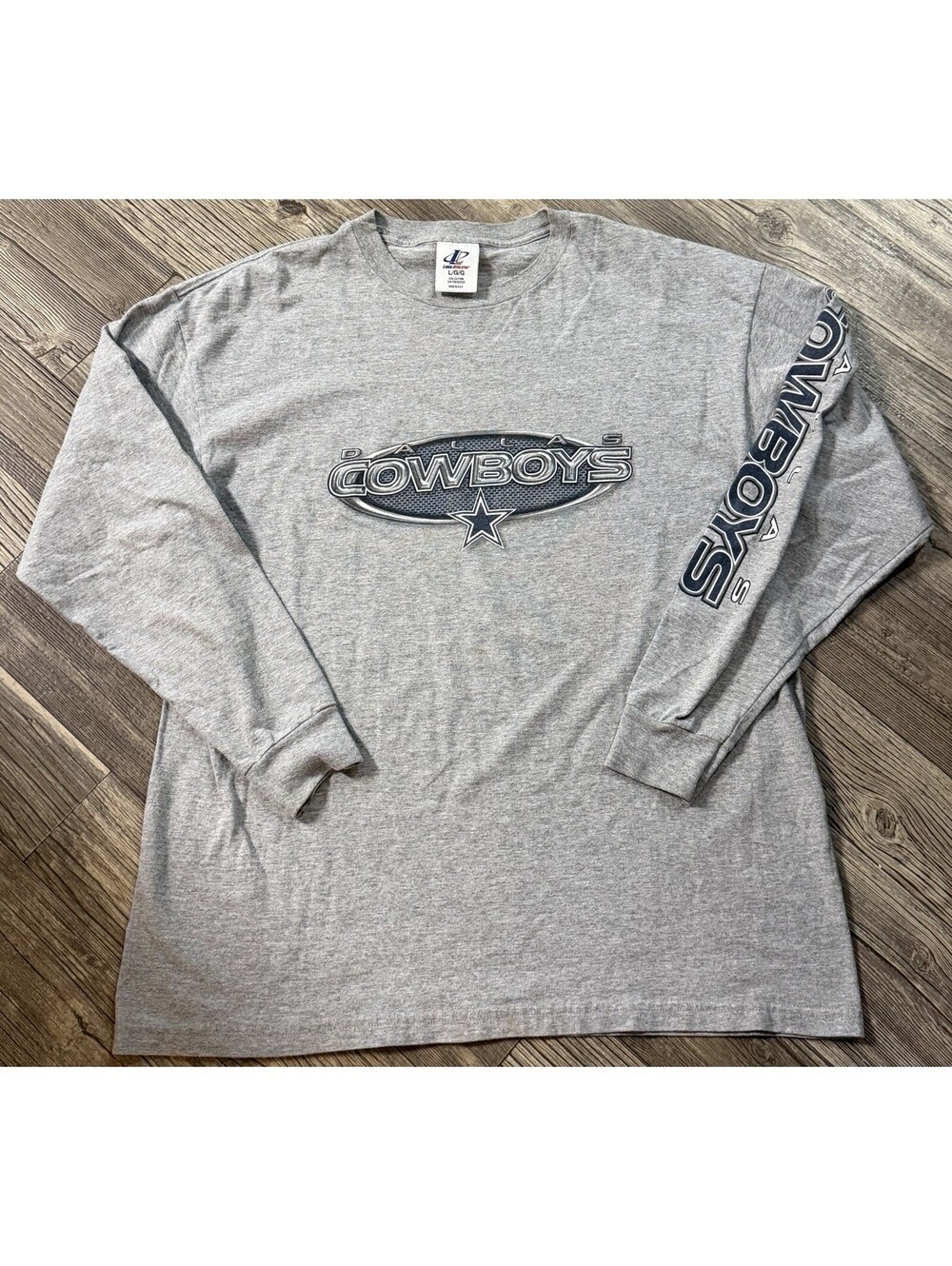 Vintage 90s Logo Athletic Dallas Cowboys Long Sleeve Shirt Gray Mens Large NFL